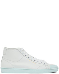 Saint Laurent White Blue Court Classic Sl39 Sneakers