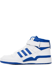 adidas Originals White Blue Forum Sneakers