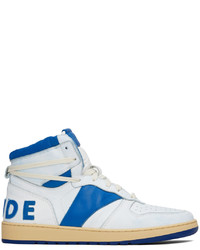 Rhude White Blue Rhecess Hi Sneakers