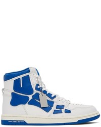Amiri White Blue Skel Top Hi Sneakers