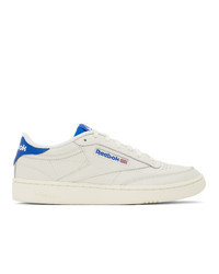 Reebok Classics Off White And Blue Club C 85 Sneakers