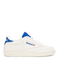 Reebok Classics Off White And Blue Club C 85 Sneakers