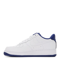 Nike White And Blue Air Force 1 07 Sneakers