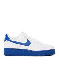 Nike White And Blue Air Force 1 07 Sneakers