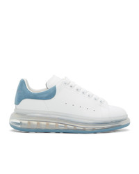 Alexander McQueen White And Blue Clear Sole Oversized Sneakers
