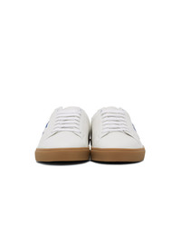 Saint Laurent White And Blue Court Classic Sneakers