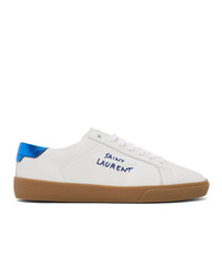 Saint Laurent White And Blue Court Classic Sneakers