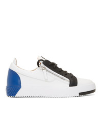 Giuseppe Zanotti White And Blue Frankie Sneakers