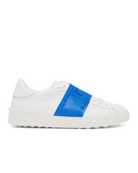 Valentino White And Blue Garavani Untitled Sneakers