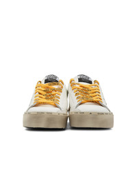Golden Goose White And Blue Hi Star Sneakers