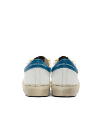 Golden Goose White And Blue Hi Star Sneakers