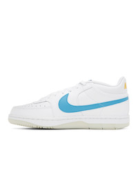 Nike White And Blue Sky Force 34 Sneakers