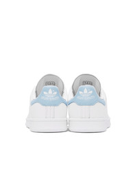 adidas Originals White And Blue Stan Smith Sneakers