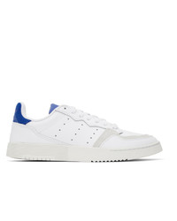 adidas Originals White And Blue Supercourt Sneakers