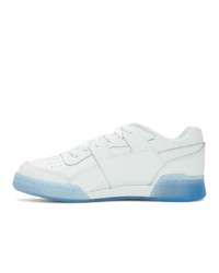 Reebok Classics White And Blue Workout Plus Mu Sneakers