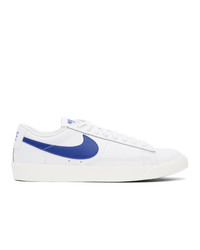 Nike White And Navy Leather Blazer Low Sneakers