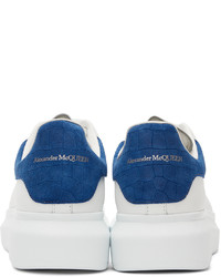 Alexander McQueen White Blue Croc Oversized Sneakers
