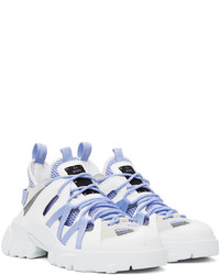 McQ White Blue Orbyt Descender 20 Sneakers