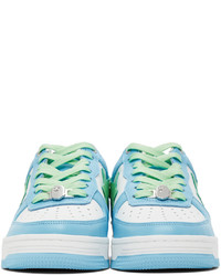 BAPE White Blue Sk8 Sta Low Top Sneakers