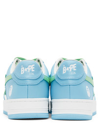 BAPE White Blue Sk8 Sta Low Top Sneakers