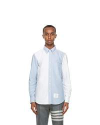 Thom Browne Blue And White Oxford Funmix Shirt