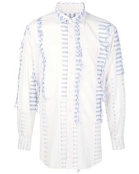 Engineered Garments Striped Fringed Detail Shirt