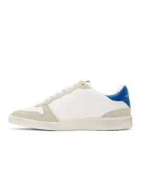Isabel Marant White And Blue Bulian Sneakers