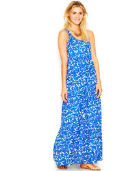 White and Blue Maxi Dress