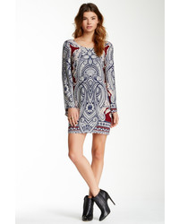 White and Blue Paisley Casual Dress