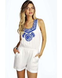 White and Blue Playsuit