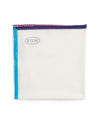 Eton Cotton Silk Pocket Square Blue One Size