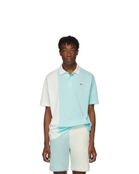 Lacoste Blue And White Golf Le Fleur Edition Colorblocked Polo