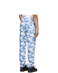 Phlemuns Blue And White Cloud Trousers