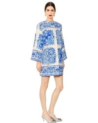 Dolce & Gabbana Maiolica Cotton Silk Brocade Coat