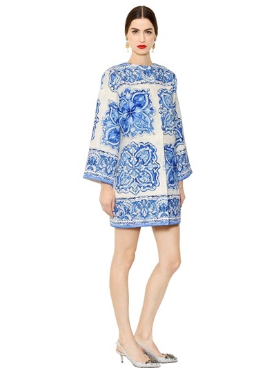 Dolce & Gabbana Maiolica Cotton Silk Brocade Coat, $3,475 | LUISAVIAROMA |  Lookastic