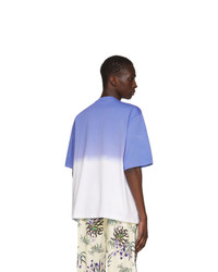 Kenzo Blue And White Dip Dyed Tiger T Shirt