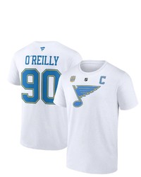 FANATICS Branded Ryan Oreilly White St Louis Blues 2022 Winter Classic Name Number T Shirt