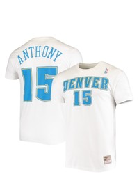 Mitchell & Ness Carmelo Anthony White Denver Nuggets Hardwood Classics Stitch Name Number T Shirt At Nordstrom