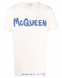 Alexander McQueen Graffiti Logo Print T Shirt