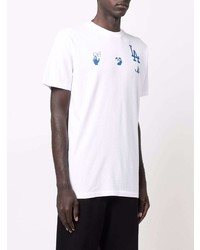 Off-White La Dodgers Logo Print T Shirt