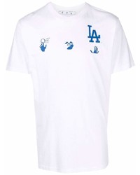 Off-White La Dodgers Logo Print T Shirt
