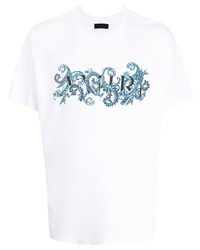 Amiri Paisley Logo Print Short Sleeve T Shirt