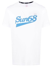 Sun 68 Pua Logo Print Cotton T Shirt