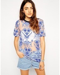 Asos T Shirt In Magical Woodland Burn Out Print