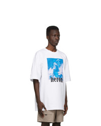 Heron Preston White And Blue Herons T Shirt