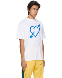 Palm Angels White Pierced Heart T Shirt