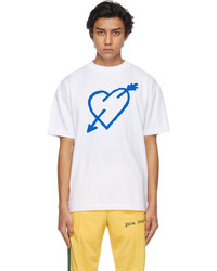 Palm Angels White Pierced Heart T Shirt