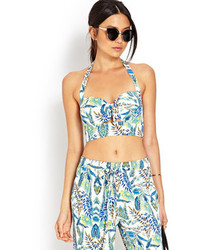 Forever 21 Palm Print Crop Top