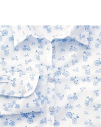 Charles Tyrwhitt Blue Bicycle Print Semi Fitted Shirt