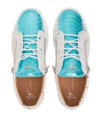 Giuseppe Zanotti Frankie Crocodile Effect Low Top Sneakers